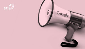 SFI logo and Google megaphone