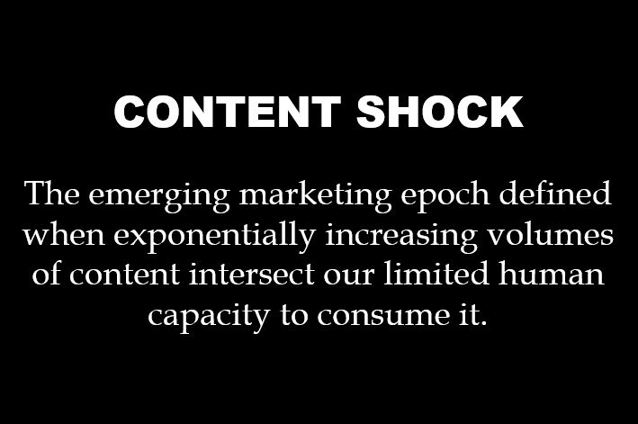 black and white text graphic of content shock